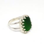 Emerald Green Sea Glass Ring - Queen Collection
