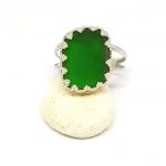 Emerald Green Sea Glass Ring - Queen Collection