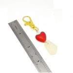 White sea glass keychain