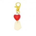 White sea glass keychain