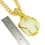 White Sea Glass Gold Wrapped Necklace