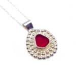 Red Sea Glass Necklace - Caviar Collection