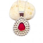 Red Sea Glass Necklace - Caviar Collection