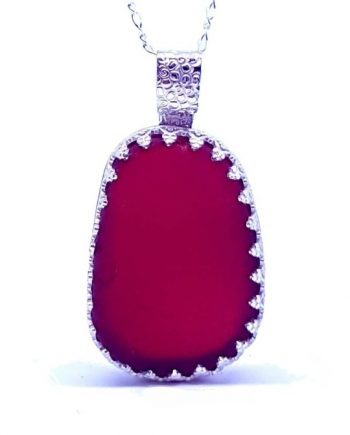 Ruby Red Sea Glass Necklace - Queen Collection