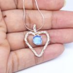 Cornflower Blue Sea Glass - Love Necklace