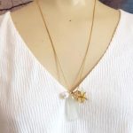 White Sea Glass Necklace with charms