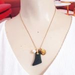 Dark Green Sea Glass Necklace with charms