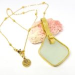 White Sea Glass Necklace special setting