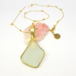 White Sea Glass Necklace special setting