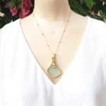White Sea Glass Necklace special setting