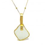 White Sea Glass Necklace special setting