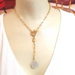 Gold Chain Heart and  Sea Glass Necklace