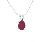 Red Sea Glass - Prong Setting Necklace