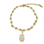 Sea Glass Anklet Bracelet Gold Chain