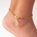 Sea Glass Anklet Bracelet Gold Chain
