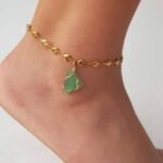 Sea Glass Anklet Bracelet Gold Chain