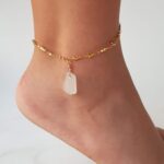 Sea Glass Anklet Bracelet gold Chain