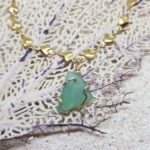 Sea Glass Anklet Bracelet Gold Chain