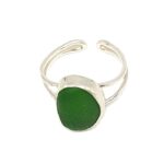 Emerald Green Sea Glass Ring