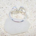Double Aruba Sea Glass Ring - Seafoam and Black