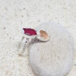 Double Aruba Sea Glass Ring - Red and Pink
