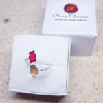 Double Aruba Sea Glass Ring - Red and Pink