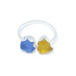 Double sea glass ring