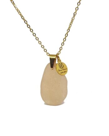 Peach Nugget Sea Glass Pendant