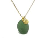 Dark green Nugget Sea Glass Pendant