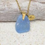 Cornflower blue Nugget Sea Glass Pendant