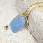 Cornflower blue Nugget Sea Glass Pendant