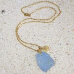 Cornflower blue Nugget Sea Glass Pendant