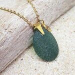 Dark green Nugget Sea Glass Pendant