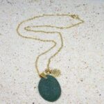 Dark green Nugget Sea Glass Pendant