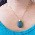 Dark green Nugget Sea Glass Pendant