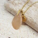Peach Nugget Sea Glass Pendant