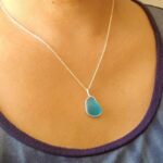 Turquoise Nugget Sea Glass Pendant