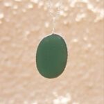 Dark green Nugget Sea Glass Pendant