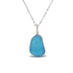 Turquoise Nugget Sea Glass Pendant