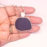 Dark Red Sea Glass Necklace Special Setting - Queen Collection