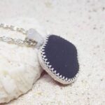 Dark Red Sea Glass Necklace Special Setting - Queen Collection