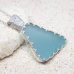 Aqua Sea Glass Necklace Special Setting - Queen Collection