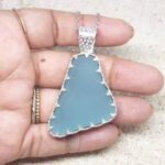 Aqua Sea Glass Necklace Special Setting - Queen Collection