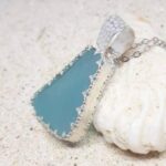 Aqua Sea Glass Necklace Special Setting - Queen Collection
