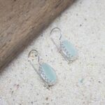 Seafoam Sea Glass and Sterling Silver Earrings