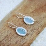 Seafoam Sea Glass and Sterling Silver Earrings
