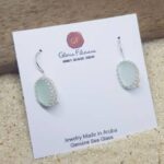 Seafoam Sea Glass and Sterling Silver Earrings