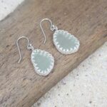 Seafoam Sea Glass and Sterling Silver Earrings
