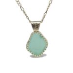 Aqua sea glass necklace