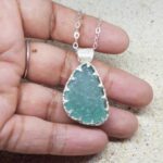 Aqua Sea Glass Necklace Special Setting - Queen Collection